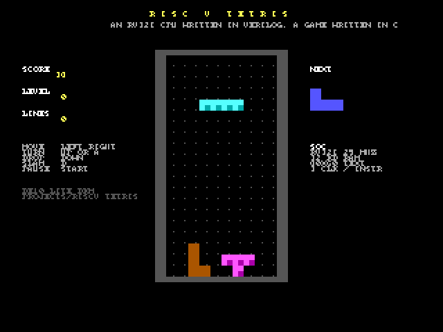 RISC-V Tetris on the DE10-Lite screen